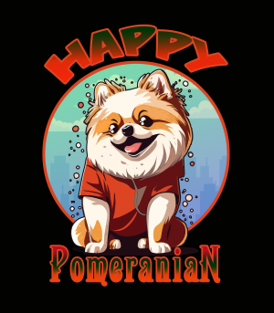 Diseño CAMISETA Happy Pomeranian puppy dog  