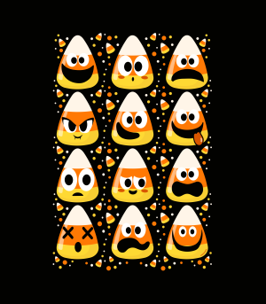 Diseño Funny Candy Corn Emojis - Halloween  